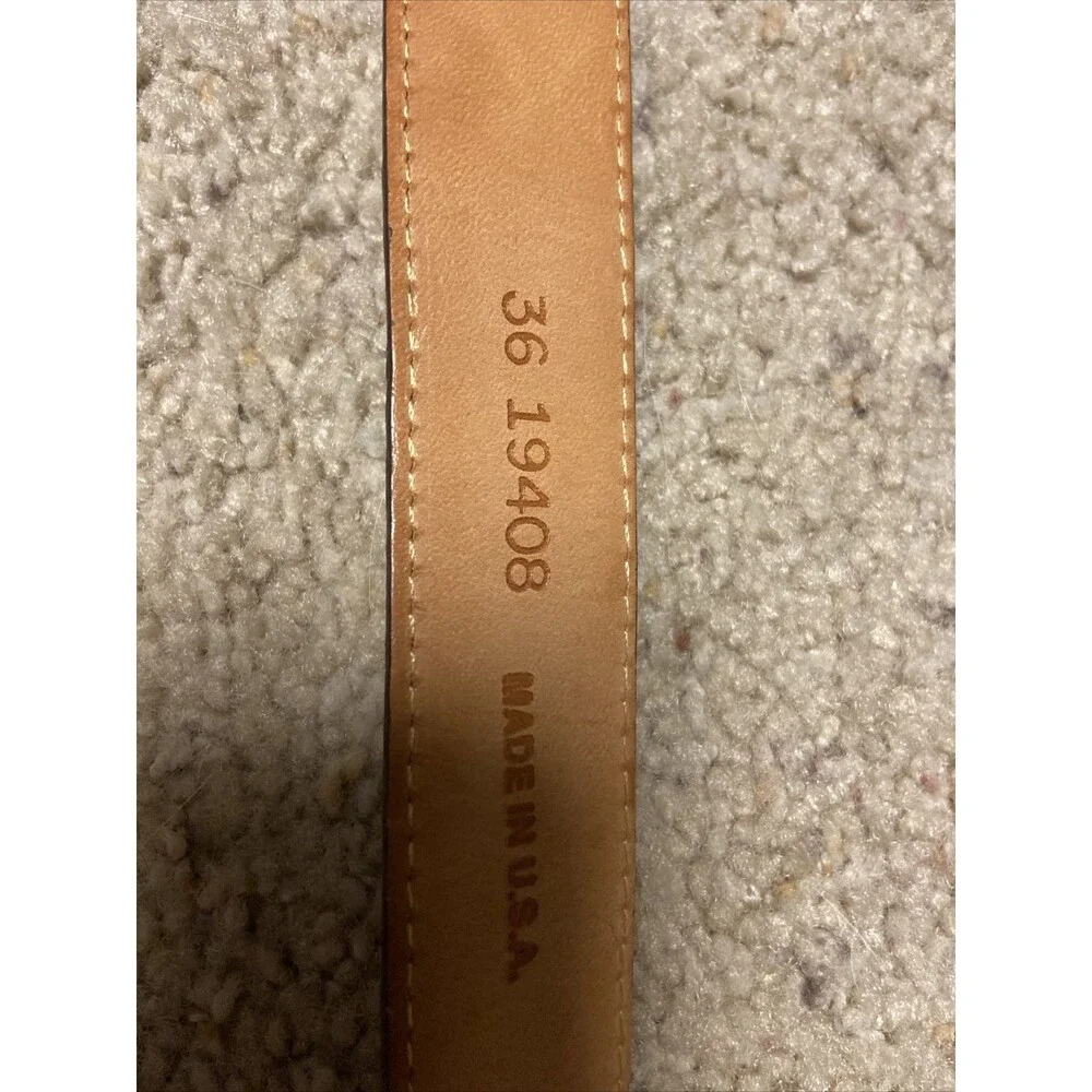 Onyx by Brighton Men's Brown Calfskin Leather Belt, Silver Plated, 36, USA Made